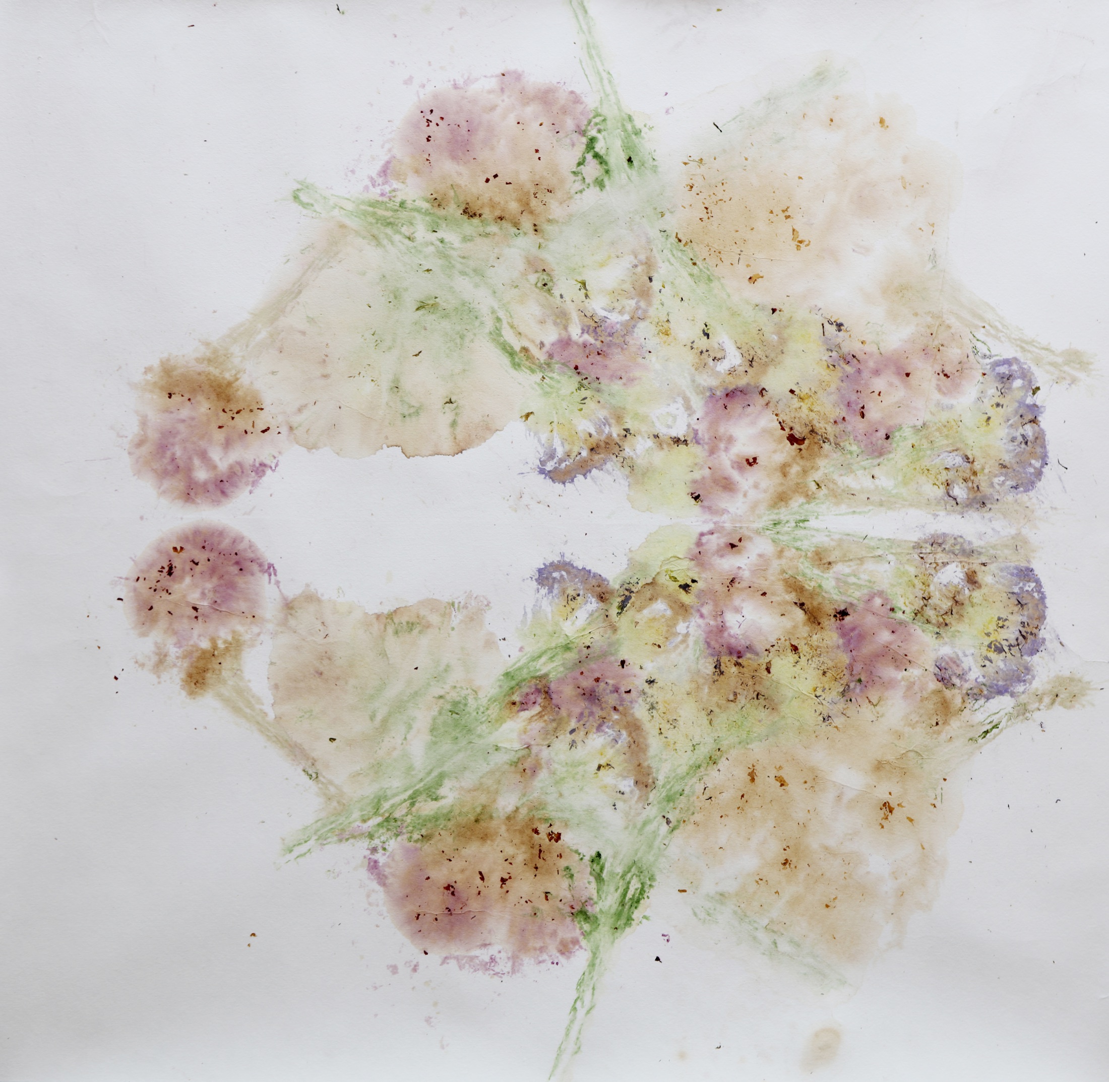 Pale mirrored flower imprint