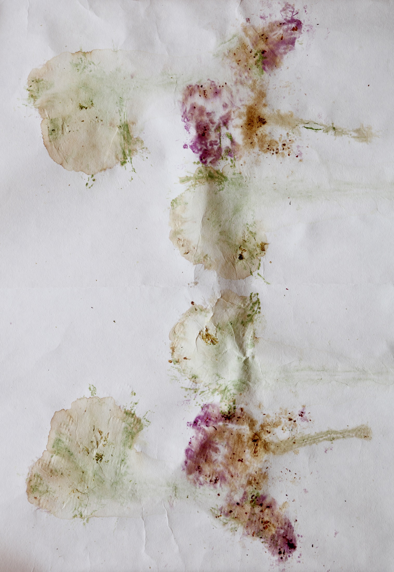 Vertical mirrored botanical imprint