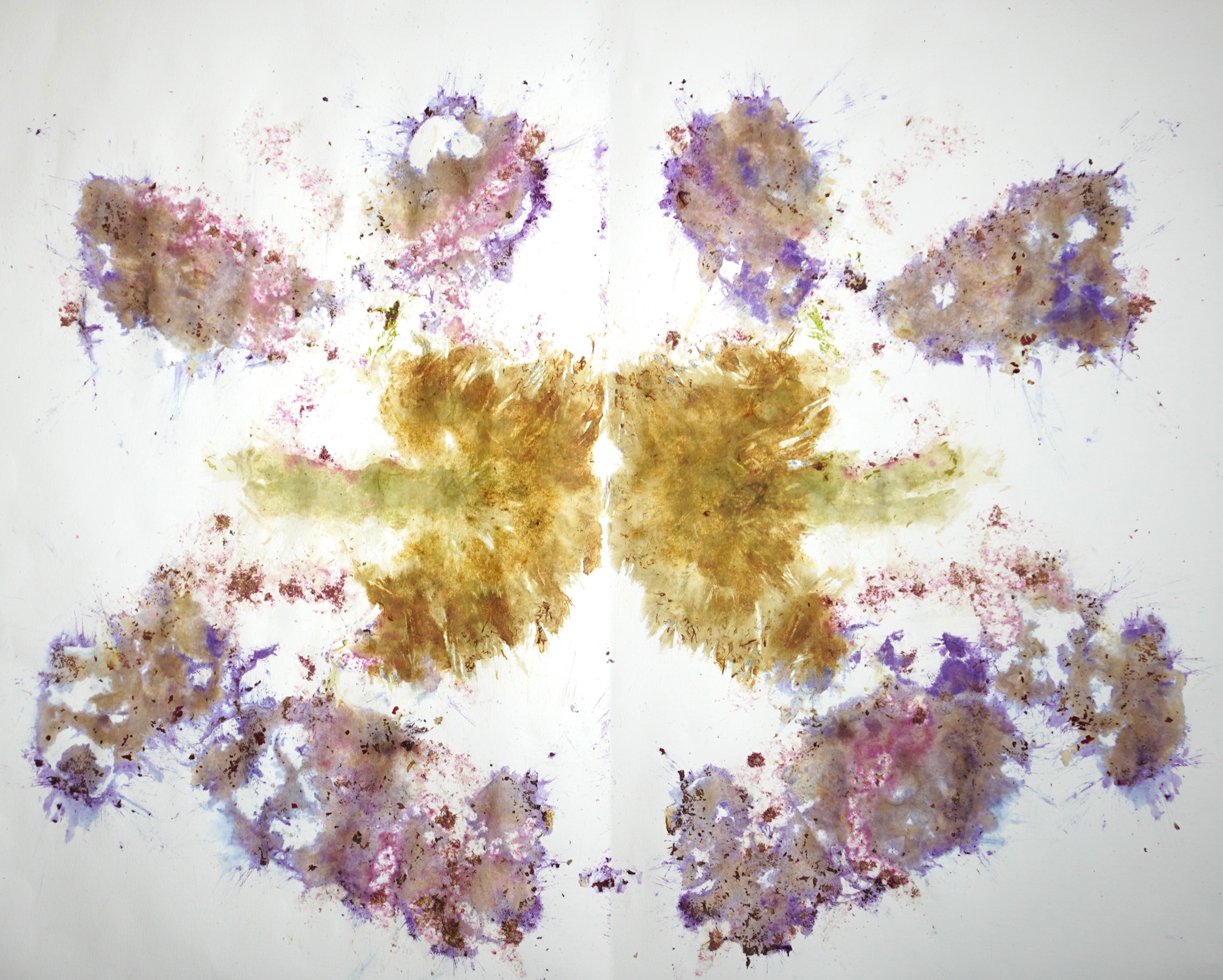 Mirrored purple and green flower print